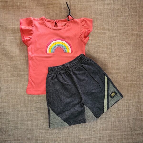 pink rainbow t-shirt set