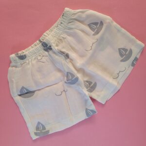 boat print muslin shorts