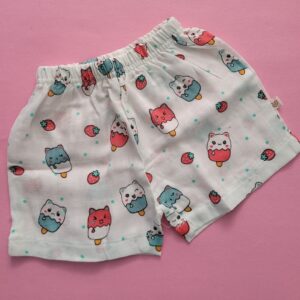 cartoon print organic muslin shorts