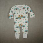 bear print sleepsuit for babies