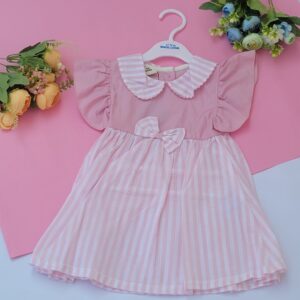 Pink cotton frock for babies