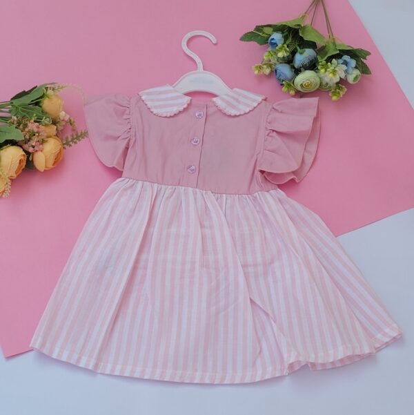 Backside pink cotton frock