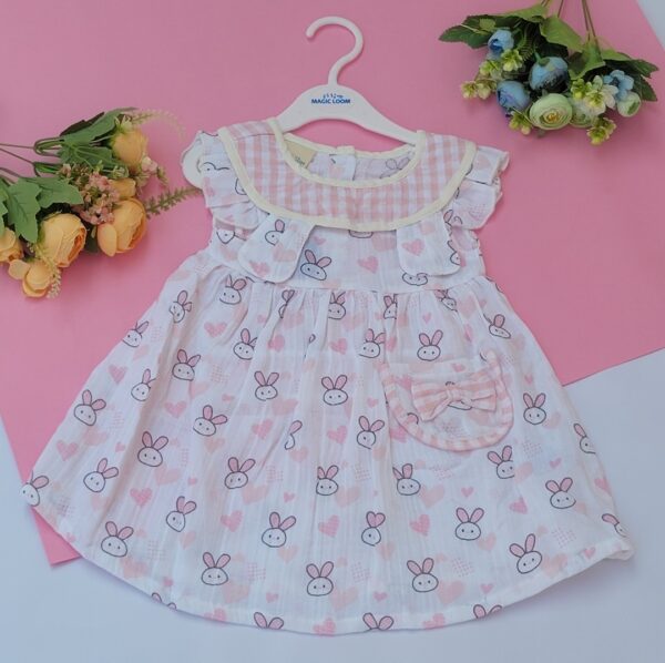 rabbit printed frocks for baby girls