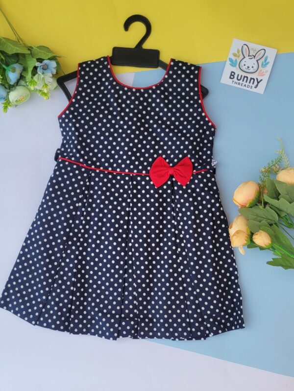 Dot print baby frocks