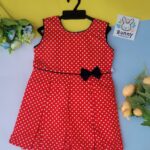 Cotton baby frocks red colour