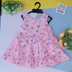 pink cotton frock for babies