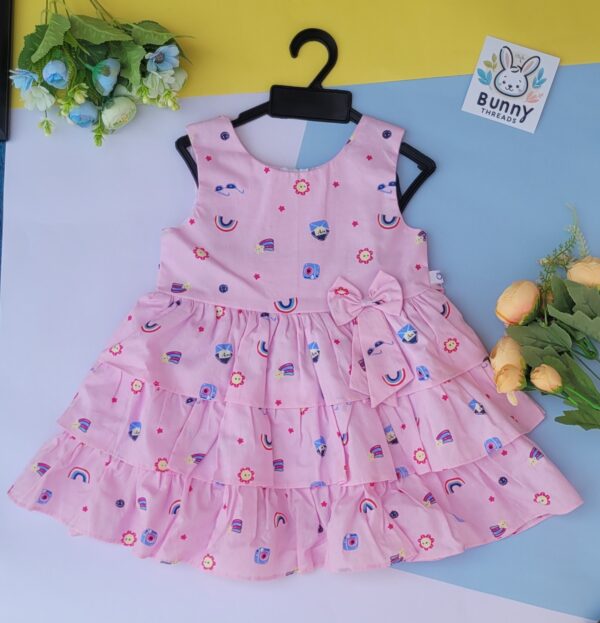 pink cotton frock for babies