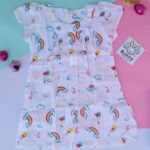 Rainbow muslin frock