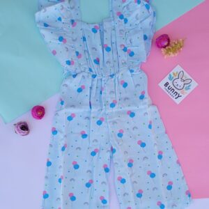 blue organic muslin cotton jumpsuit for babies