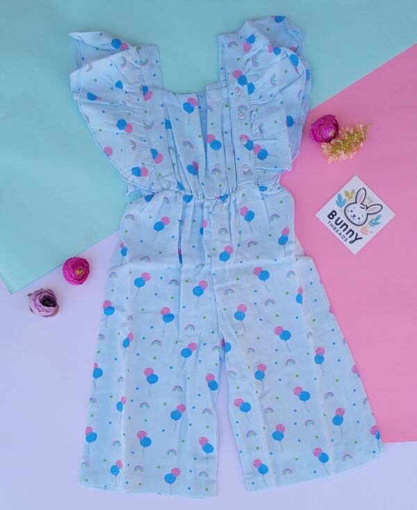 blue organic muslin cotton jumpsuit for babies