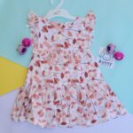 leaf print georgette frock