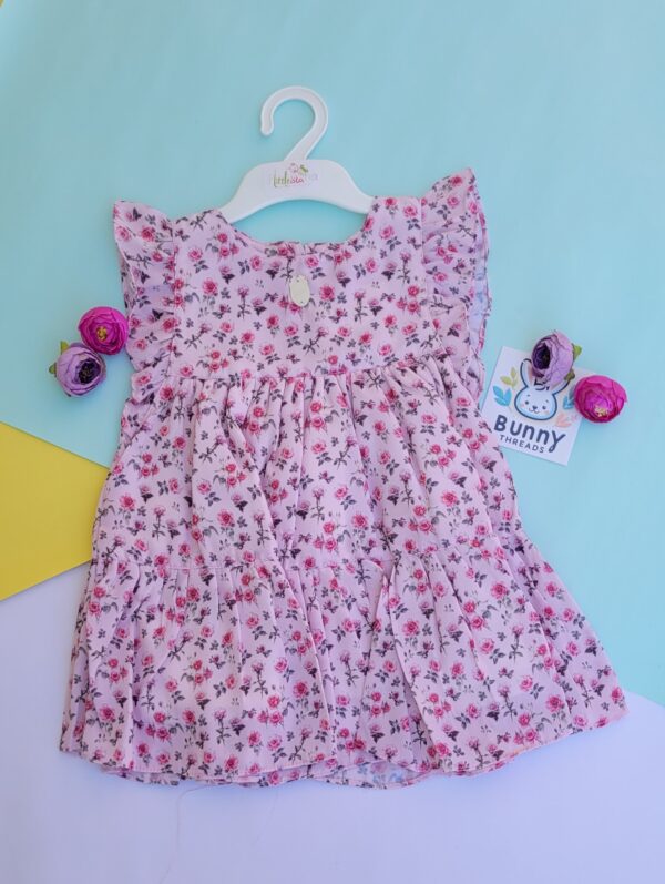 pink floral georgette frock