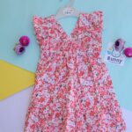 red floral cotton frock