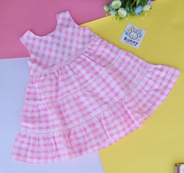 pink kids cotton frocks