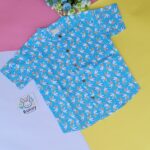 bird print kids cotton shirt