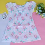 Flower print muslin frock