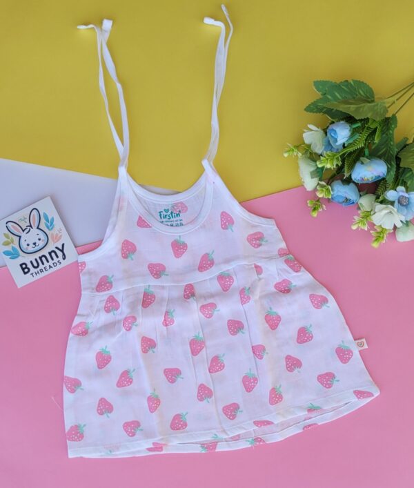 organic muslin cotton frock for 0-3 month baby