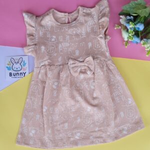 Knitted cotton frock for baby girl