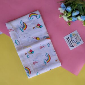 Rainbow printed muslin cotton towel