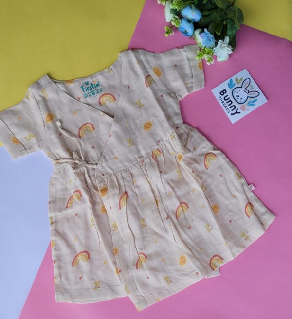 Organic Muslin Cotton Kimono Frock for Babies