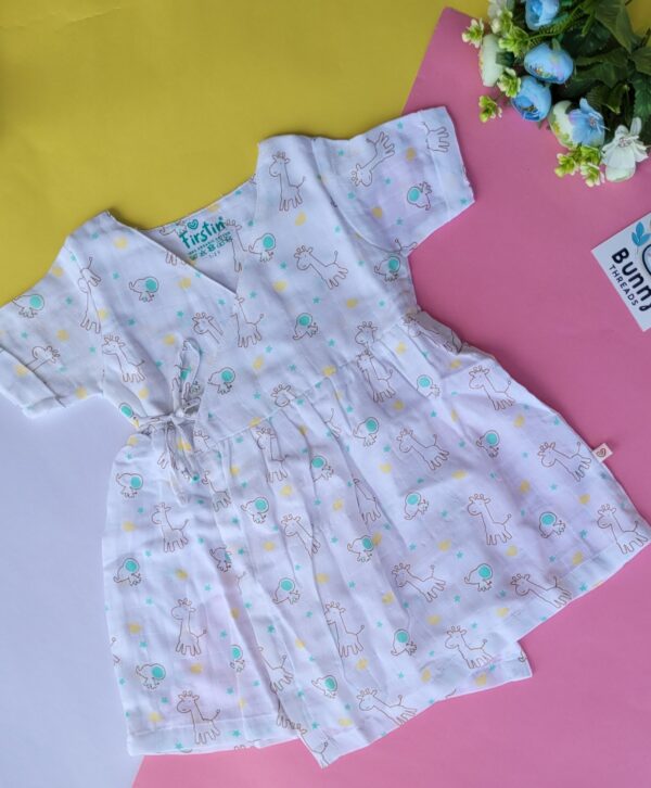 Organic Muslin cotton Kimono Frock for 1-2 years babies