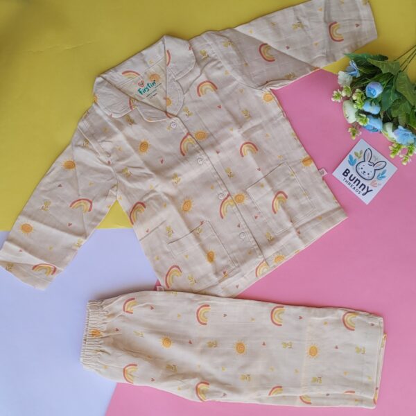 Muslin cotton night suit for 2-3 year babies