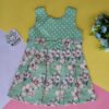 Green cotton frock for baby