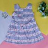 flower printed cotton frock back knot