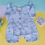 Blue muslin romper for baby