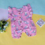 pink muslin romper for born baby