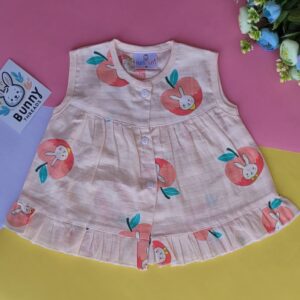 Soft organic muslin cotton frock for babies