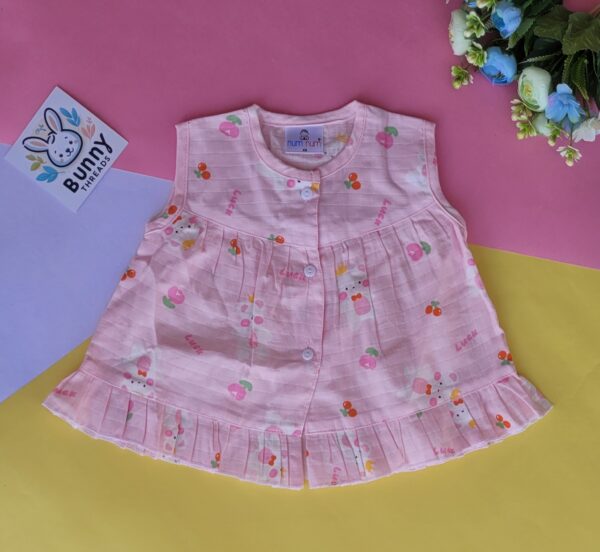 Muslin cotton frock for newborn babies