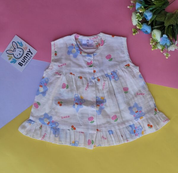 0-6 month muslin front button frock