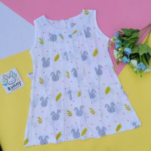 Muslin Sleeveless frock for 1 year baby