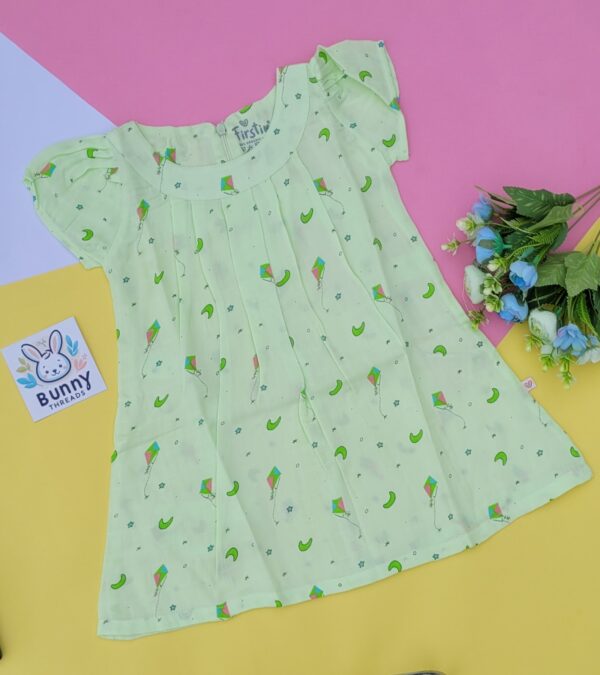 Muslin sleeve Frock for 1-2 Year old baby