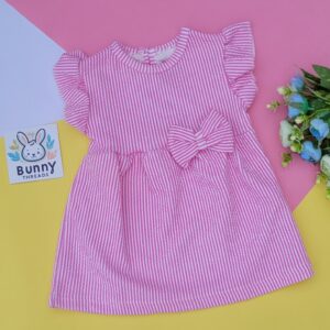 Pink Cotton combed frock for babies