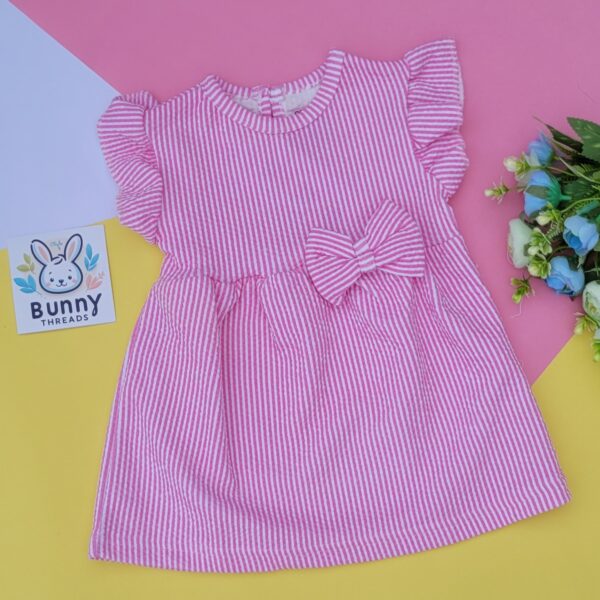 Pink Cotton combed frock for babies