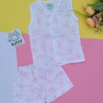 Muslin cotton jabla short set for born baby