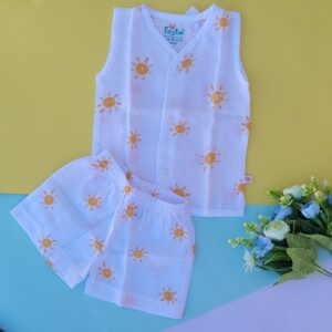 Muslin cotton jabla shorts set