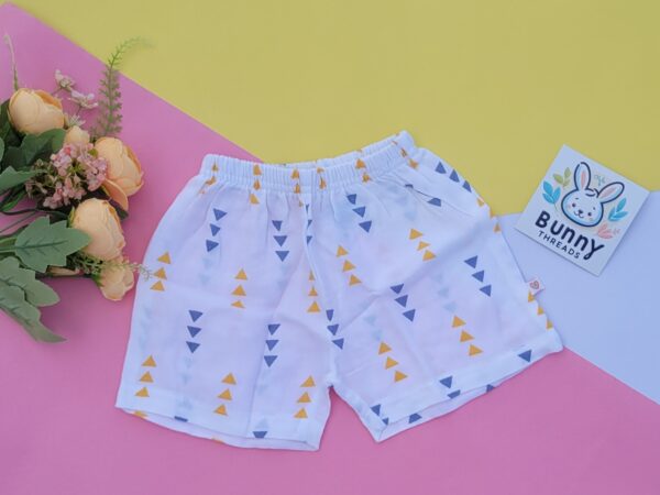 arrow print muslin cotton shorts