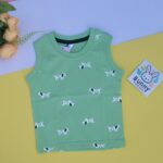 Green sleeveless vests for babies