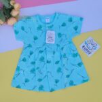 Blue cotton frock for baby girl