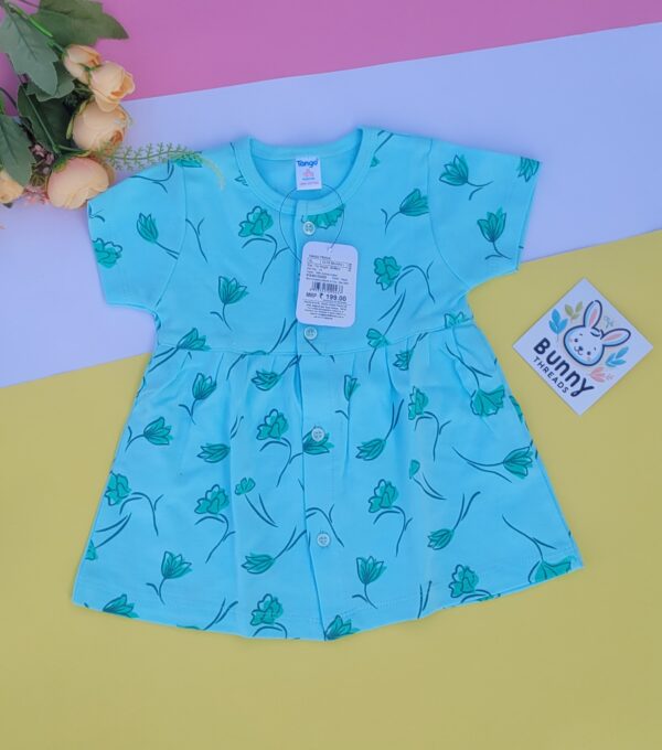 Blue cotton frock for baby girl