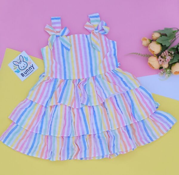 Multicolour cotton frock for baby girl