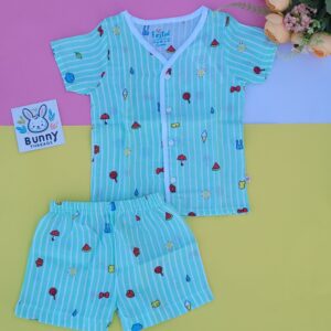 Muslin cotton jabla shorts set for babies