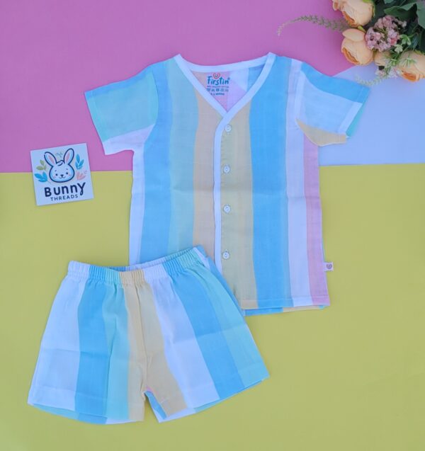 Muslin Cotton Jabla shorts set for babies